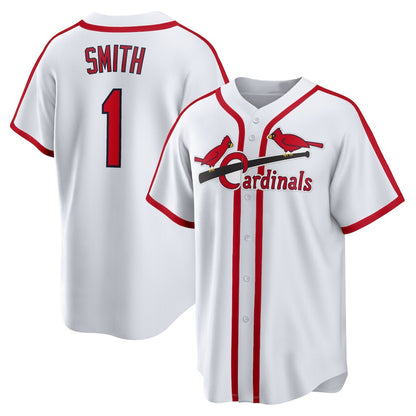 St. Louis Cardinals #1 Ozzie Smith White RONA Home Cooperstown Collection Player Jersey