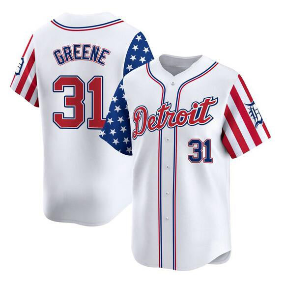 Detroit Tigers #31 Riley Greene White RONA 2025 Independence Day Vapor Premier Limited Stitched Jersey