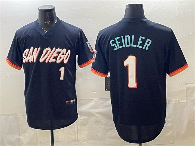 San Diego Padres #1 Peter Seidler Obsidian RONA 2026 City Connect Stadium Stitched Jersey