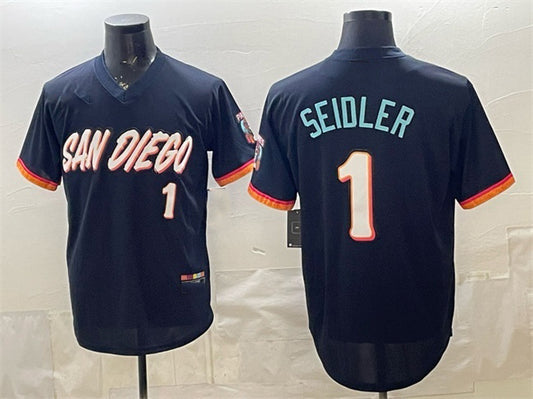 San Diego Padres #1 Peter Seidler Obsidian RONA 2026 City Connect Stadium Stitched Jersey