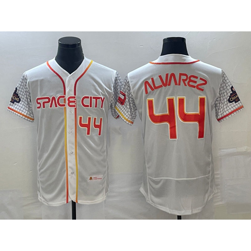 Houston Astros #44 Yordan Alvarez Number White RONA 2023 City Connect Flex Base Stitched Jersey 2