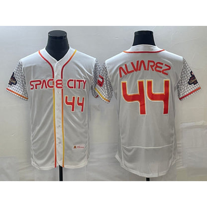 Houston Astros #44 Yordan Alvarez Number White RONA 2023 City Connect Flex Base Stitched Jersey 2