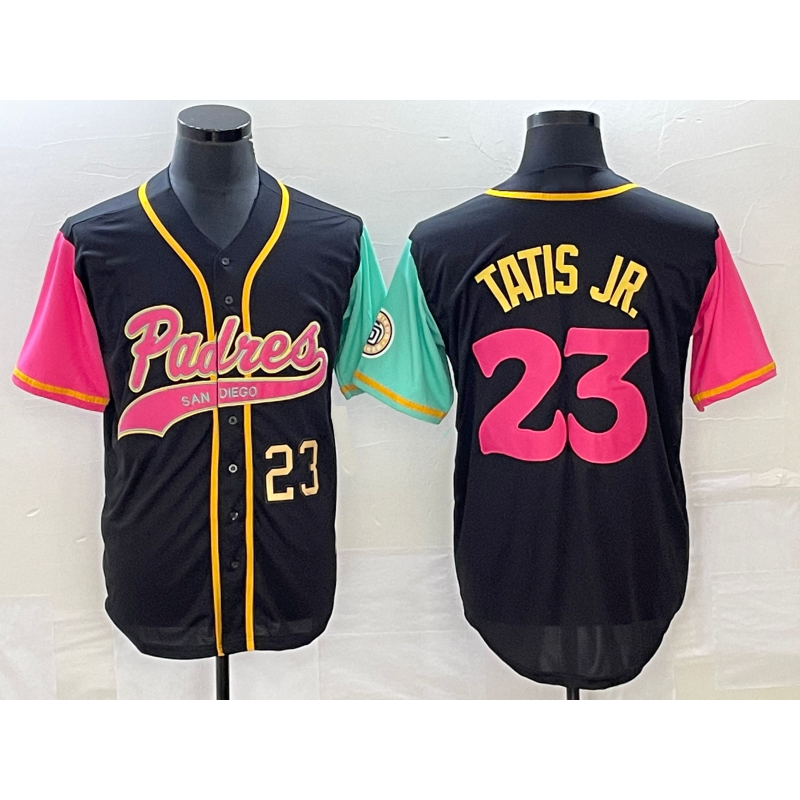 San Diego Padres #23 Fernando Tatis Jr Number Black RONA NEW 2023 City Connect Cool Base Stitched Jersey