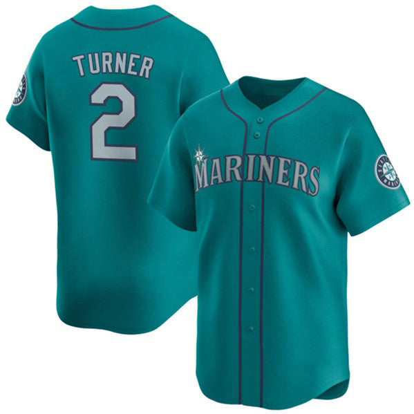 Seattle Mariners #2 Justin Turner Aqua RONA Alternate Limited Stitched jersey