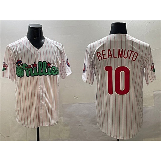 Philadelphia Phillies #10 J.T. Realmuto White RONA Phanatic Cool Base Stitched Jersey
