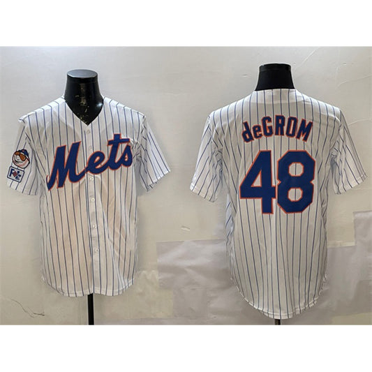 New York Mets #48 Jacob DeGrom White RONA 2025 Spring Training Cool Base Stitched Jersey