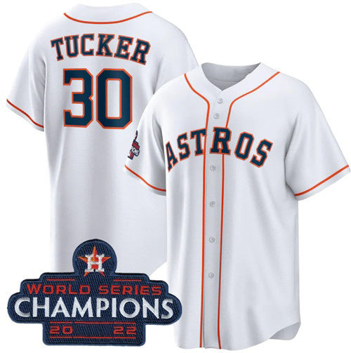 Houston Astros #30 Kyle Tucker White RONA 2022 World Series Champions Home Stitched Jersey