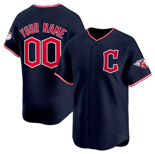 Custom Cleveland Guardians Active Player Navy RONA 2025 Alternate Limited Stitched Jersey