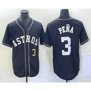 Houston Astros #3 Jeremy Pena Number Black RONA Cool Base Stitched Jersey