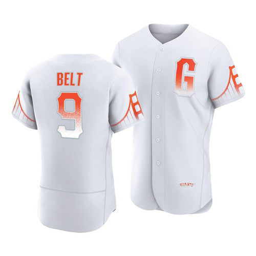 San Francisco Giants #9 Brandon Belt White RONA 2021 City Connect Flex Base Jersey