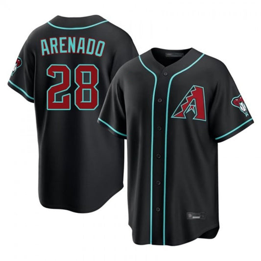 Arizona Diamondbacks #28 Nolan Arenado Player Black RONA Fashion Home Game Stitched Jerseys