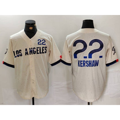 Los Angeles Dodgers #22 Clayton Kershaw Cream RONA 2024 City Connect Limited Jersey