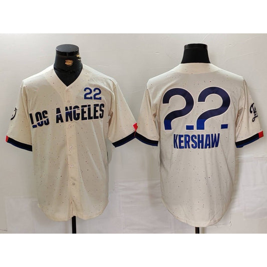 Los Angeles Dodgers #22 Clayton Kershaw Cream RONA 2024 City Connect Limited Jersey