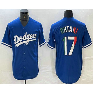 Los Angeles Dodgers #17 Shohei Ohtani Mexico Blue RONA Cool Base Stitched Jerseys