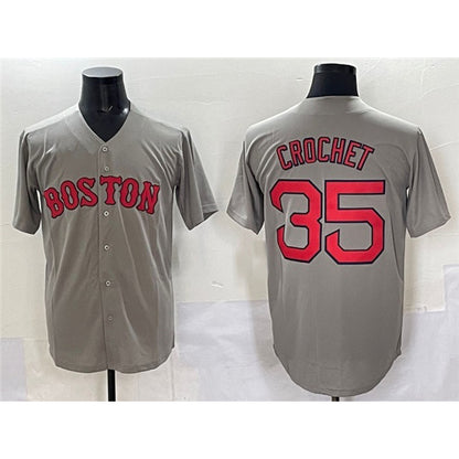 Boston Red Sox #35 Garrett Crochet Gray RONA Cool Base Stitched Jersey
