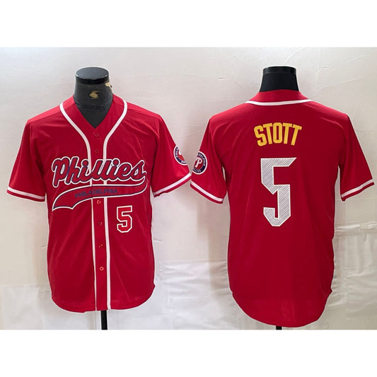 Philadelphia Phillies #5 Bryson Stott Number Red RONA Cool Base Stitched Jerseys