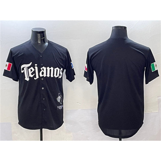Texas Rangers Blank Black RONA Mexico 2025 Vapor Premier Limited Stitched Jersey