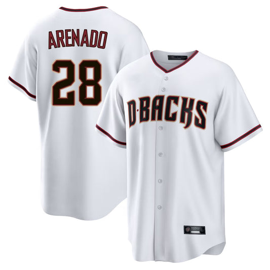 Arizona Diamondbacks #28 Nolan Arenado Player White RONA Home Game Stitched Jerseys