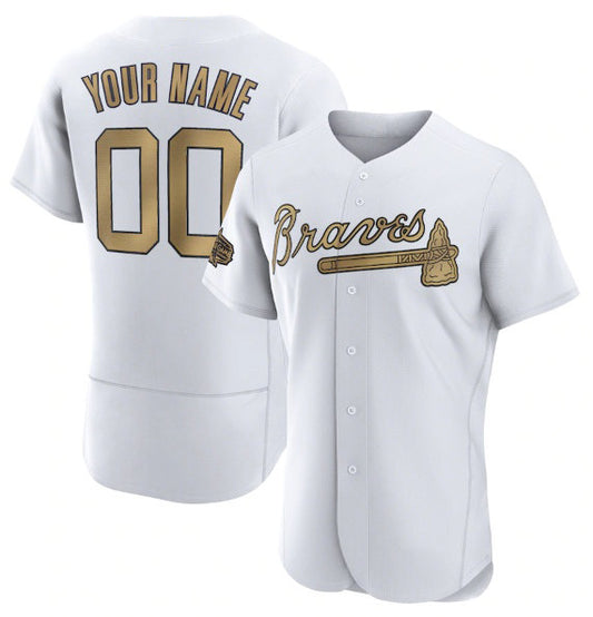 Custom Atlanta Braves Active Player White RONA 2022 All-Star Flex Base Stitched Jersey
