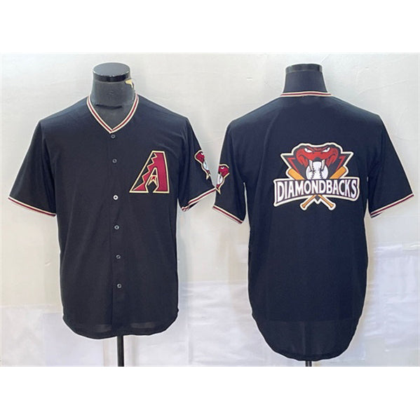 Arizona Diamondbacks Black RONA Team Big Logo Cool Base Stitched Jersey
