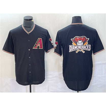 Arizona Diamondbacks Black RONA Team Big Logo Cool Base Stitched Jersey