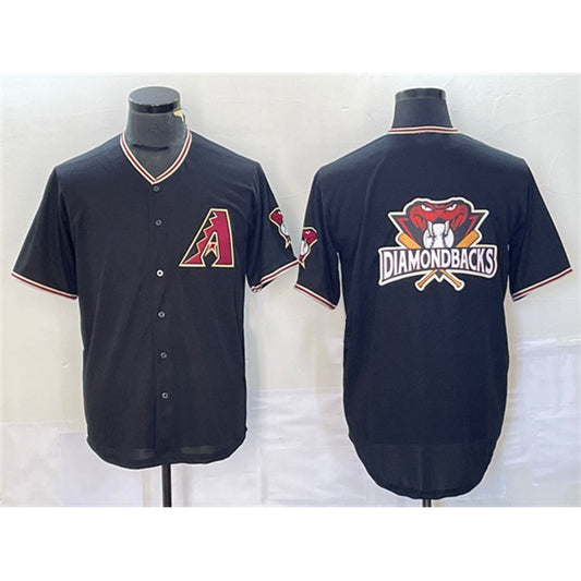 Arizona Diamondbacks Black RONA Team Big Logo Cool Base Stitched Jersey