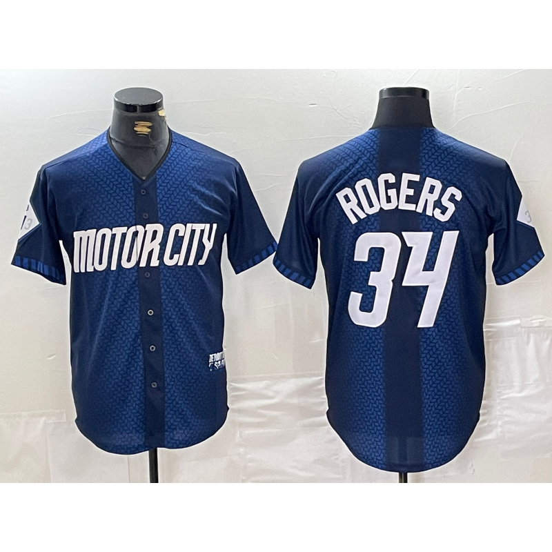 Detroit Tigers #34 Jake Rogers 2024 Navy RONA City Connect Cool Base Limited Stitched Jersey 2