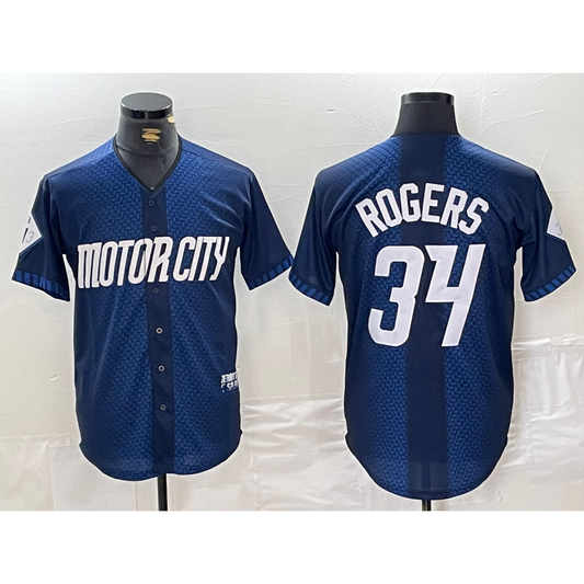 Detroit Tigers #34 Jake Rogers 2024 Navy RONA City Connect Cool Base Limited Stitched Jersey 2