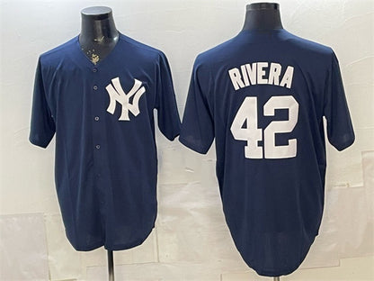 New York Yankees #42 Mariano Rivera Navy RONA Limited Stitched Jersey