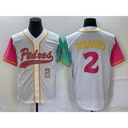 San Diego Padres #2 Xander Bogaerts White RONA Number NEW 2023 City Connect Cool Base Stitched Jersey