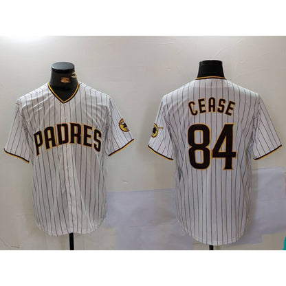 San Diego Padres #84 Dylan Cease White RONA Team Logo Stitched Cool Base Jersey