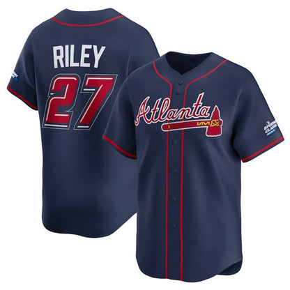 Atlanta Braves #27 Austin Riley Navy RONA 2025 Speedway Classic Alternate Limited Stitched Jersey