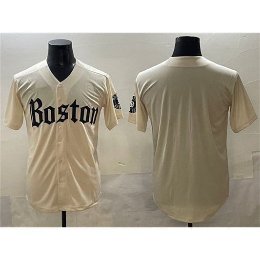 Boston Red Sox Blank Cream RONA Gothic Vapor Limited Stitched Jersey