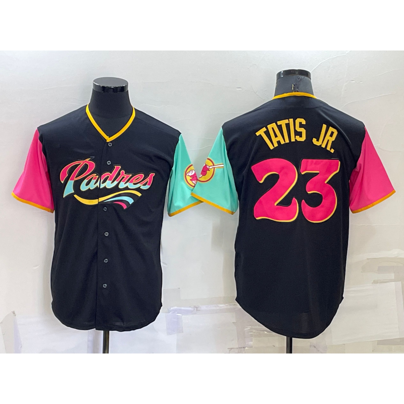 San Diego Padres #23 Fernando Tatis Jr Black RONA 2022 City Connect Cool Base Stitched Jersey