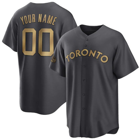 Custom Toronto Blue Jays Active Player Charcoal RONA 2022 All-Star Cool Base Stitched Jersey