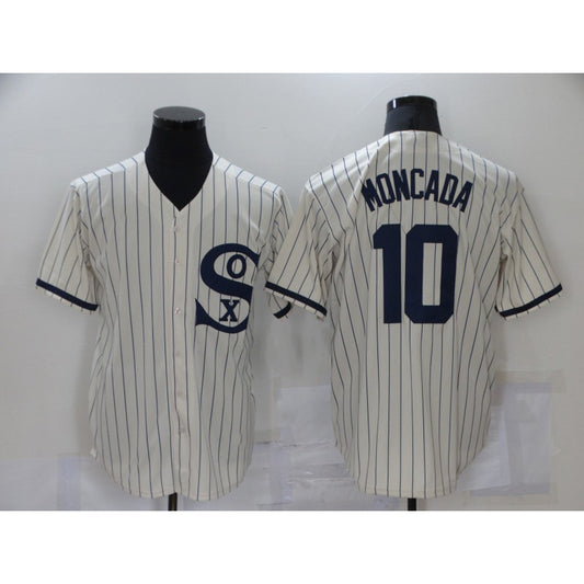 Chicago White Sox #10 Yoan Moncada 2021 Cream RONA Field of Dreams Name Cool Base Stitched Jersey