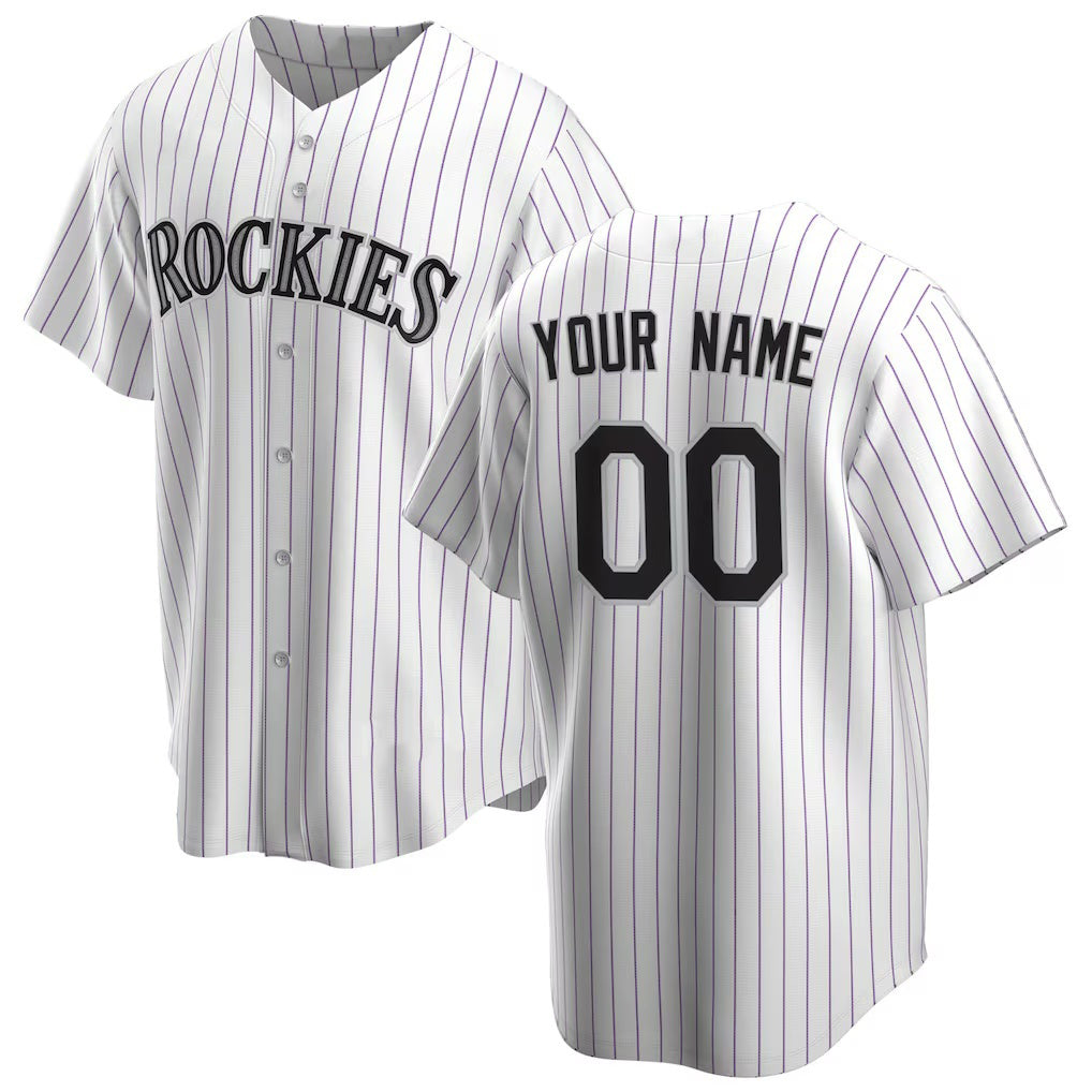 Custom Colorado Rockies White RONA Home Replica Jersey