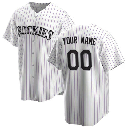 Custom Colorado Rockies White RONA Home Replica Jersey