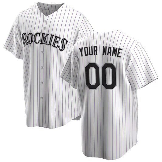 Custom Colorado Rockies White RONA Home Replica Jersey