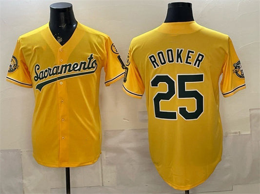 Oakland Athletics #25 Brent Rooker 2026 Yellow RONA Alternate Sacramento Celebrating 125 Years Vapor Limited Stitched Jersey