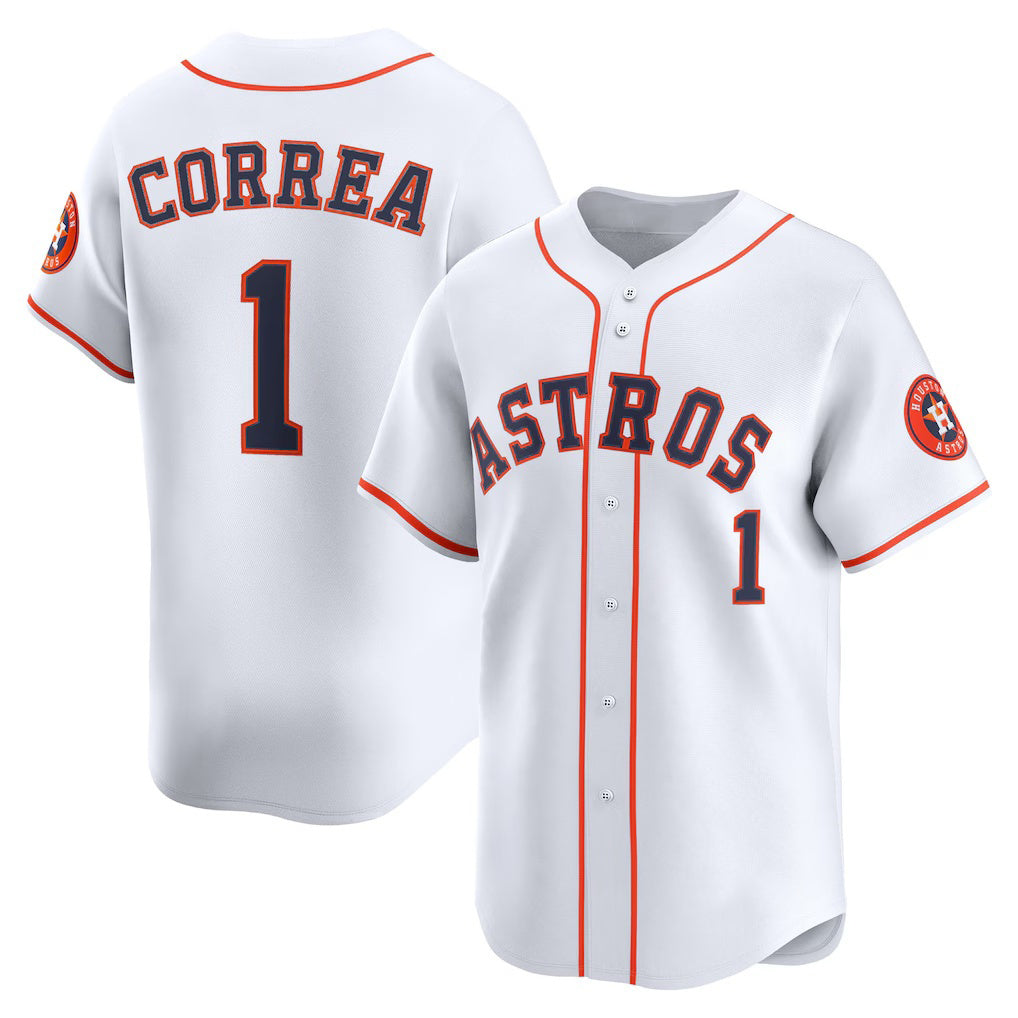 Houston Astros #1 Carlos Correa White RONA Home Limited Player Jersey