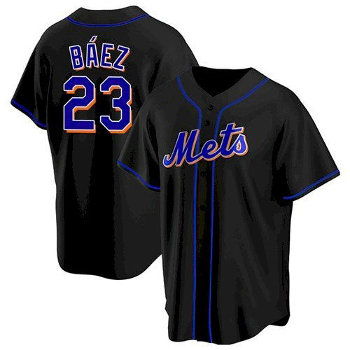 New York Mets #23 Javier Baez Black RONA Replica Jersey