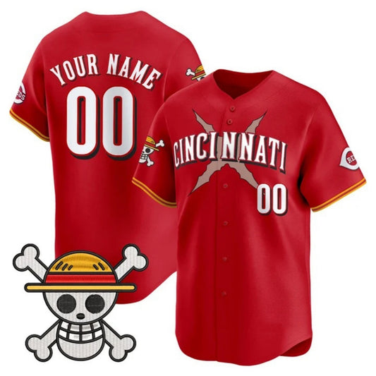 Custom Cincinnati Reds x One Piece Red RONA Vapor Premier Limited Jersey - Stitched