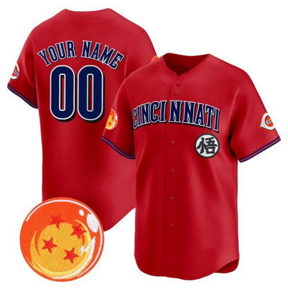 Custom Cincinnati Reds x Dragon Ball Red RONA Vapor Premier Limited Jersey - All Stitched
