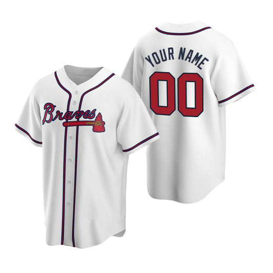 Custom Atlanta Braves White RONA 2020 Stitched Cool Base Home Jersey