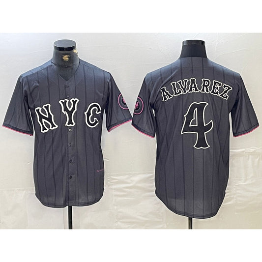 New York Mets #4 Francisco Alvarez Gray RONA 2024 City Connect Cool Base Stitched Jersey