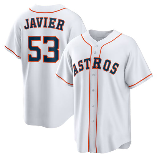 Houston Astros #53 Cristian Javier White RONA Home Replica Jersey