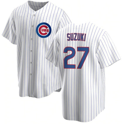 Chicago Cubs #27 Seiya Suzuki White RONA Cool Base Stitched Jersey