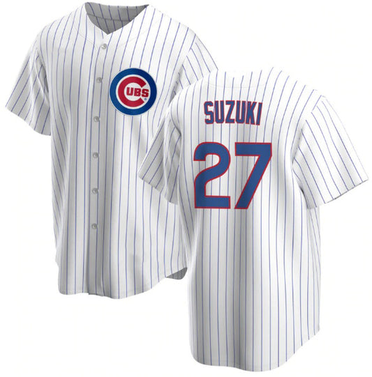 Chicago Cubs #27 Seiya Suzuki White RONA Cool Base Stitched Jersey