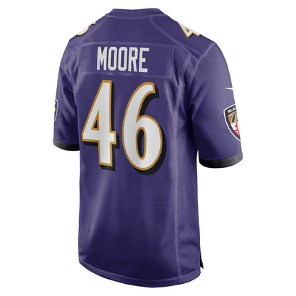 B.Ravens #46 Nick Moore Purple RONA Game Jersey